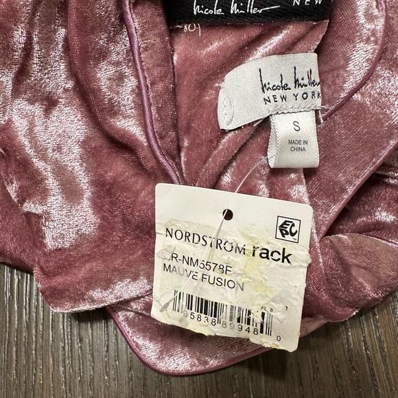 NWT Nicole Miller Crushed Velvet Mauve Fusion Pajama Top, Women’s size Small - Picture 11 of 11